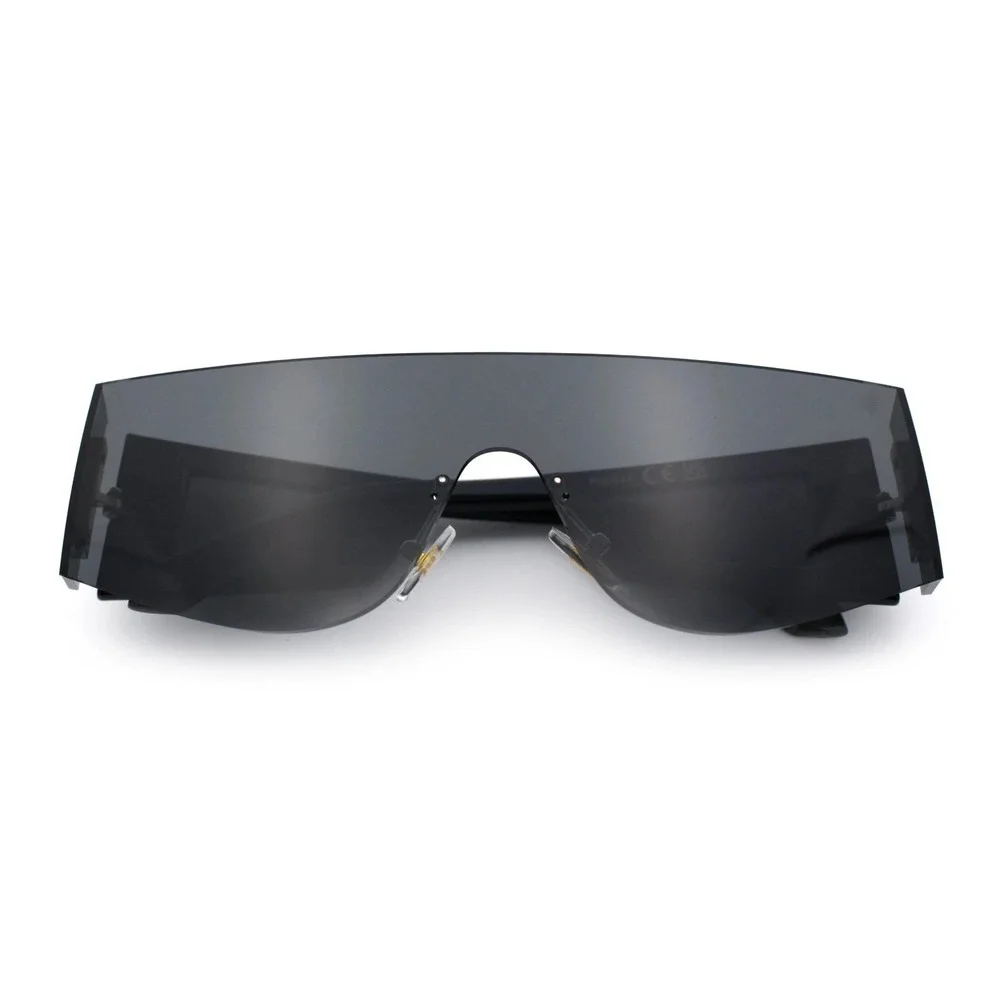 Men Sunglasses Mask Style Best Luxury Runway Looks Wide Edgeless Designer Square